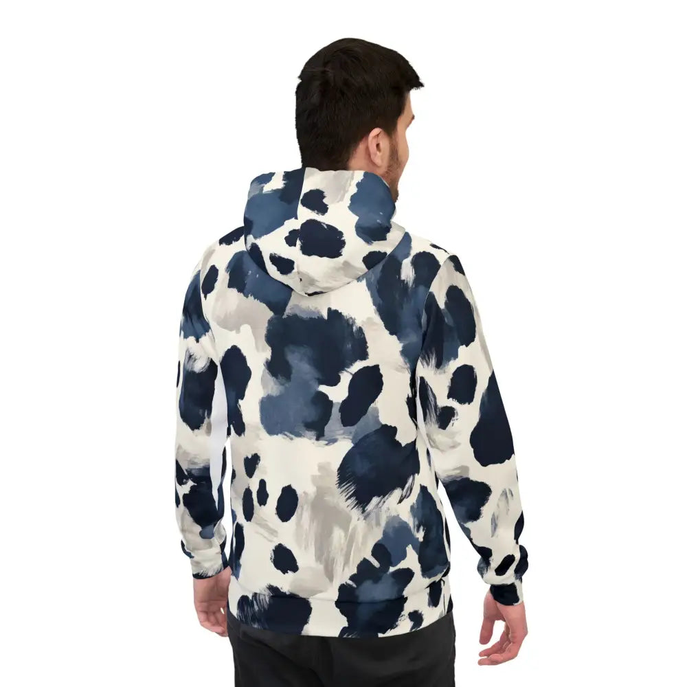 Unisex Hoodie Inkveil Drift with Abstract Motionwear Patterned Hooded Sweatshirt