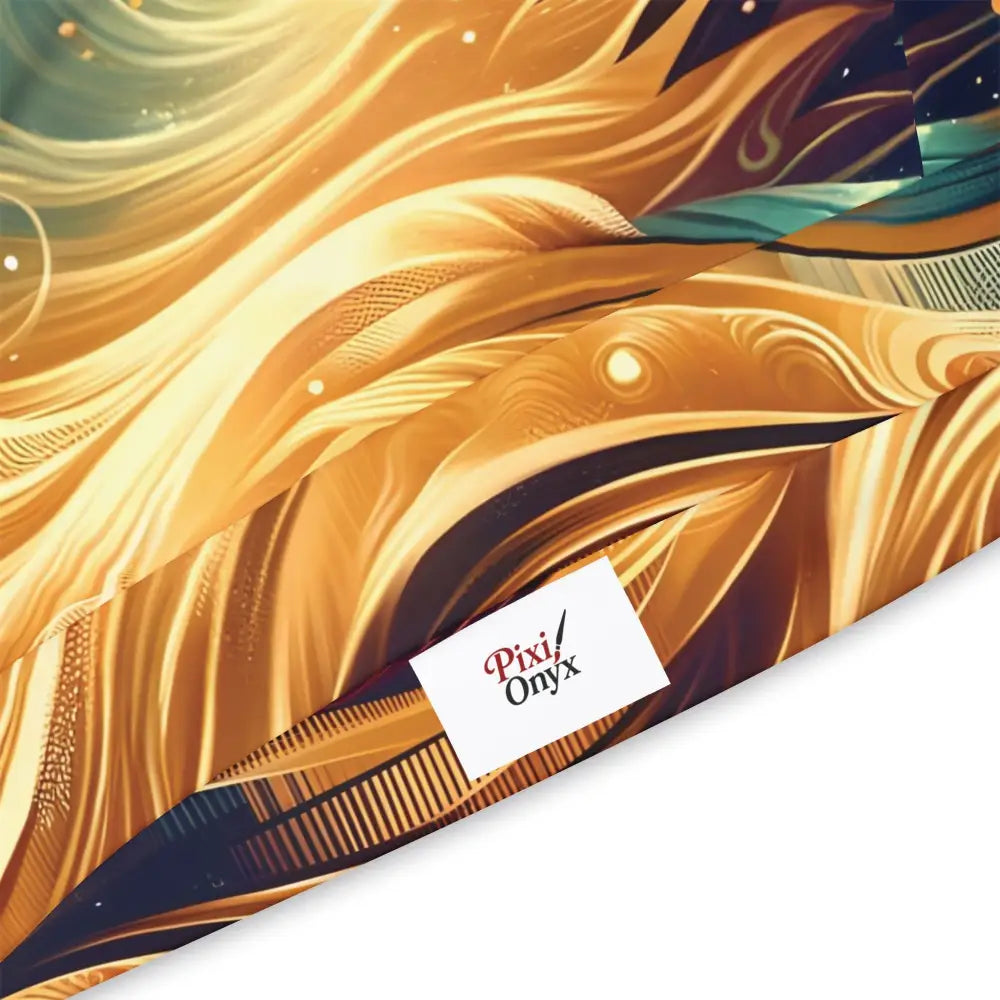 Abstract golden patterned fabric on Unisex Hoodie Nebula Bloom Cascade by PixiOnyx