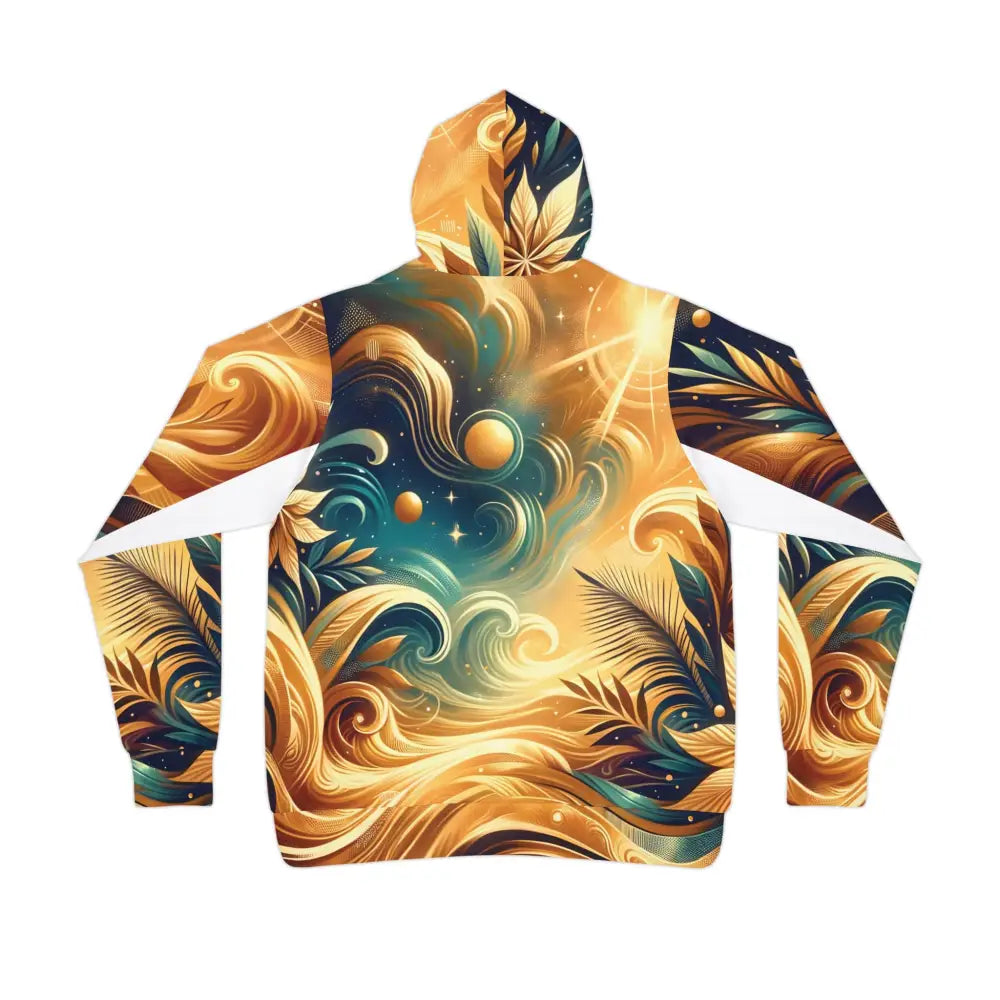 Abstract patterned hoodie from PixiOnyx Celestial Swirlwear with vibrant nebula design