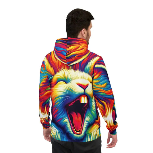 Colorful rabbit hoodie from Unisex Hoodie Sonic Scream PixiOnyx Psycore Streetwear