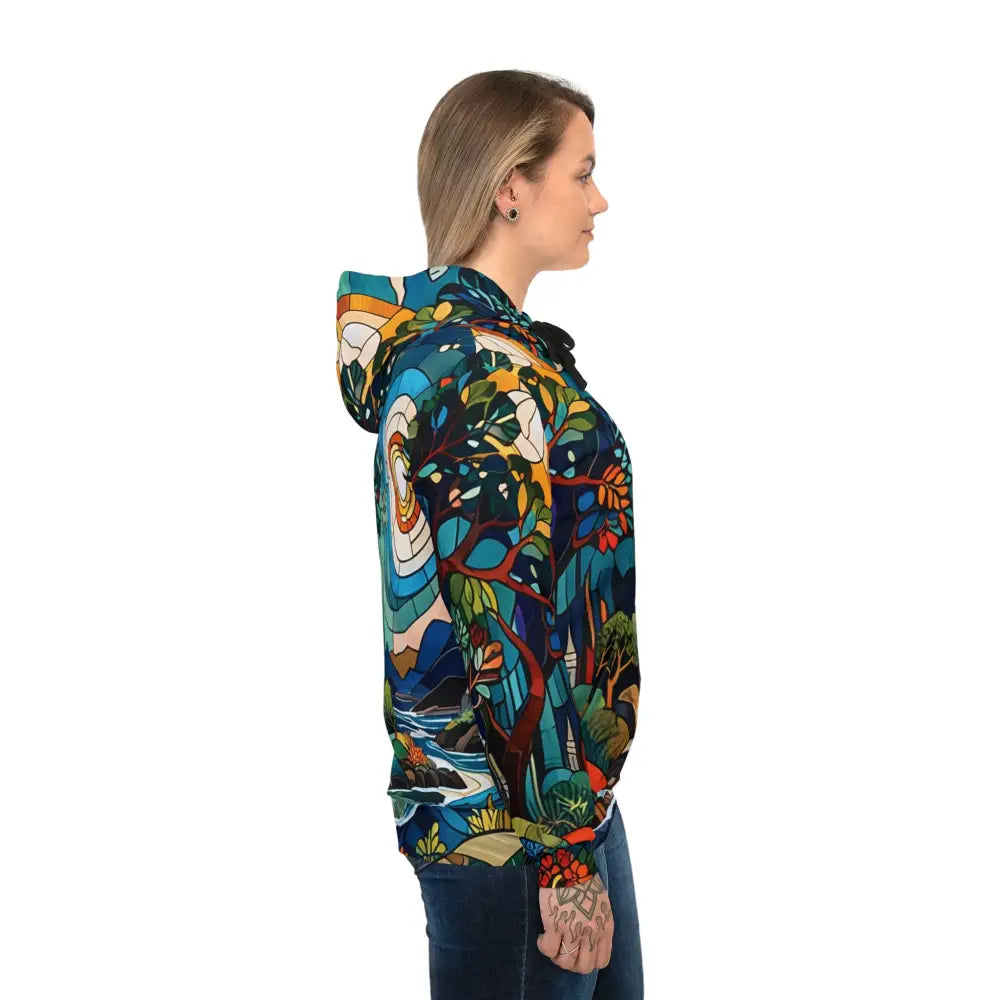 Colorful patterned hoodie from Unisex Hoodie Stained Horizon Psychedelic Abstract Naturewear