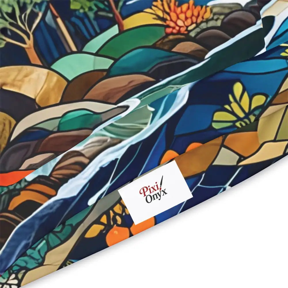 Colorful abstract landscape pattern on Unisex Hoodie Stained Horizon Psychedelic Naturewear