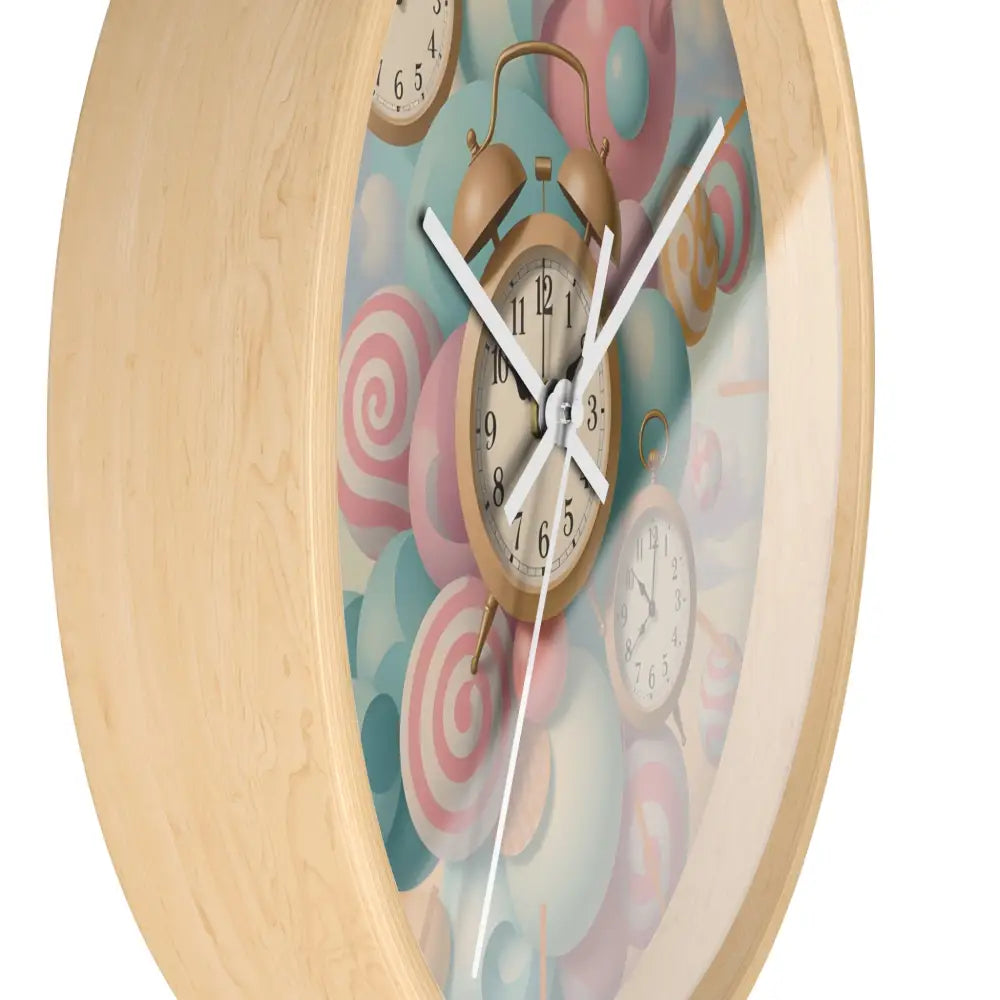 Candy-themed wall clock with pastel colors in PixiOnyx Whimsical Decor collection
