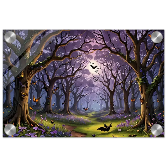 Enchanted forest scene acrylic print Whispers of the Enchanted Forest by PixiOnyx