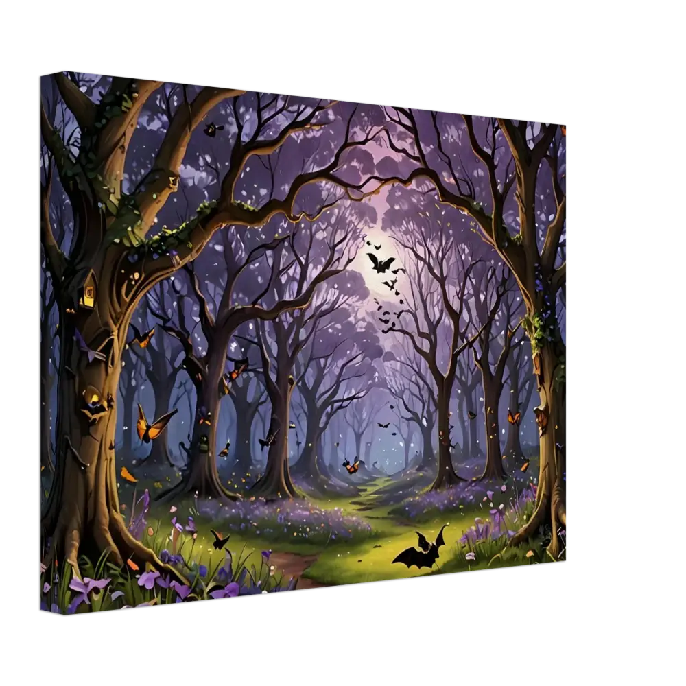 Enchanted Halloween Forest Scene Canvas Print Whispers of the Enchanted Forest PixiOnyx