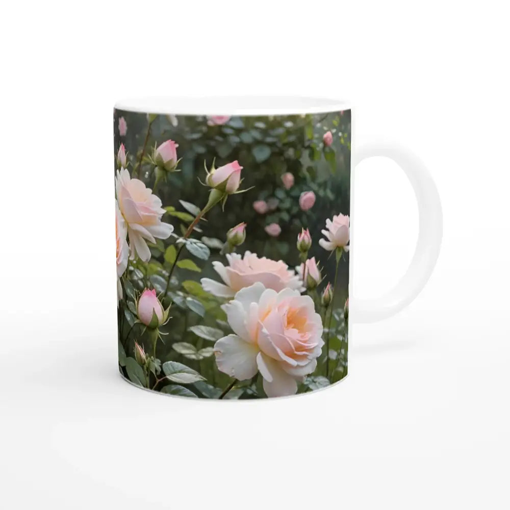 Floral-patterned ceramic mug from PixiOnyx Botanical Brew collection