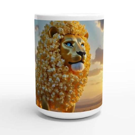 Lion-themed ceramic mug from PixiOnyx Whimsical Wilderness collection