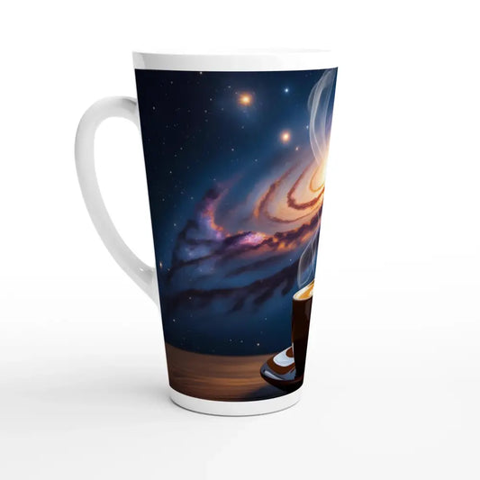 Tall coffee mug with galaxy design from PixiOnyx Dreamscape Drinkware