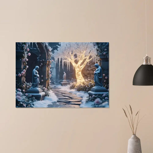 Winter garden canvas print from Winter Light Tree Glowing Icy Grove PixiOnyx Fine Art Print