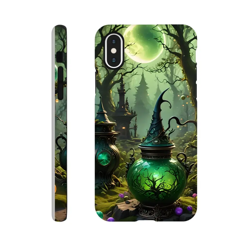 Witchy phone case with magical forest design for iPhone offering double-layer protection