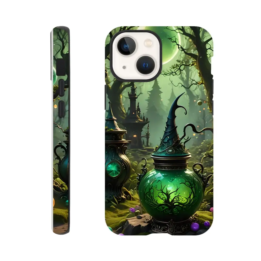 Fantasy-themed Witchcraft Forest Tough Case for iPhone with double-layer protection and magic vibes