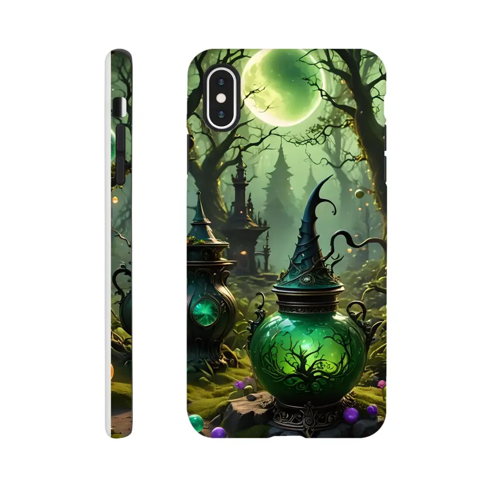 Halloween-themed Witchcraft Forest Tough Case for iPhone with double-layer protection and magic vibes