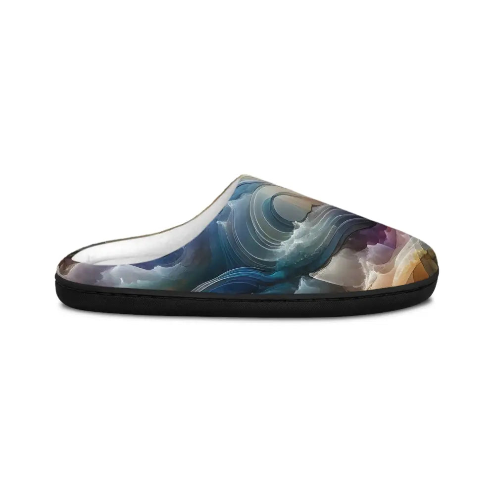 Abstract-patterned indoor slipper from PixiOnyx Fluid Dreamscape Series for women