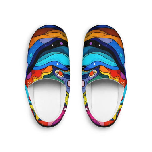 Colorful patterned slippers from Women’s Indoor Slippers Layered Spectrum by PixiOnyx