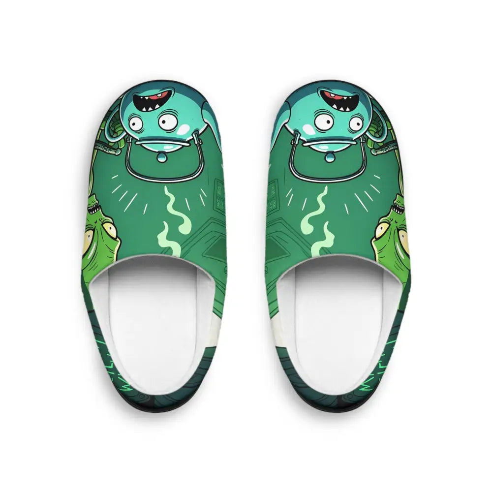 Cartoon monster slippers for women with alien design from Cozy Sci-Fi House Shoes collection