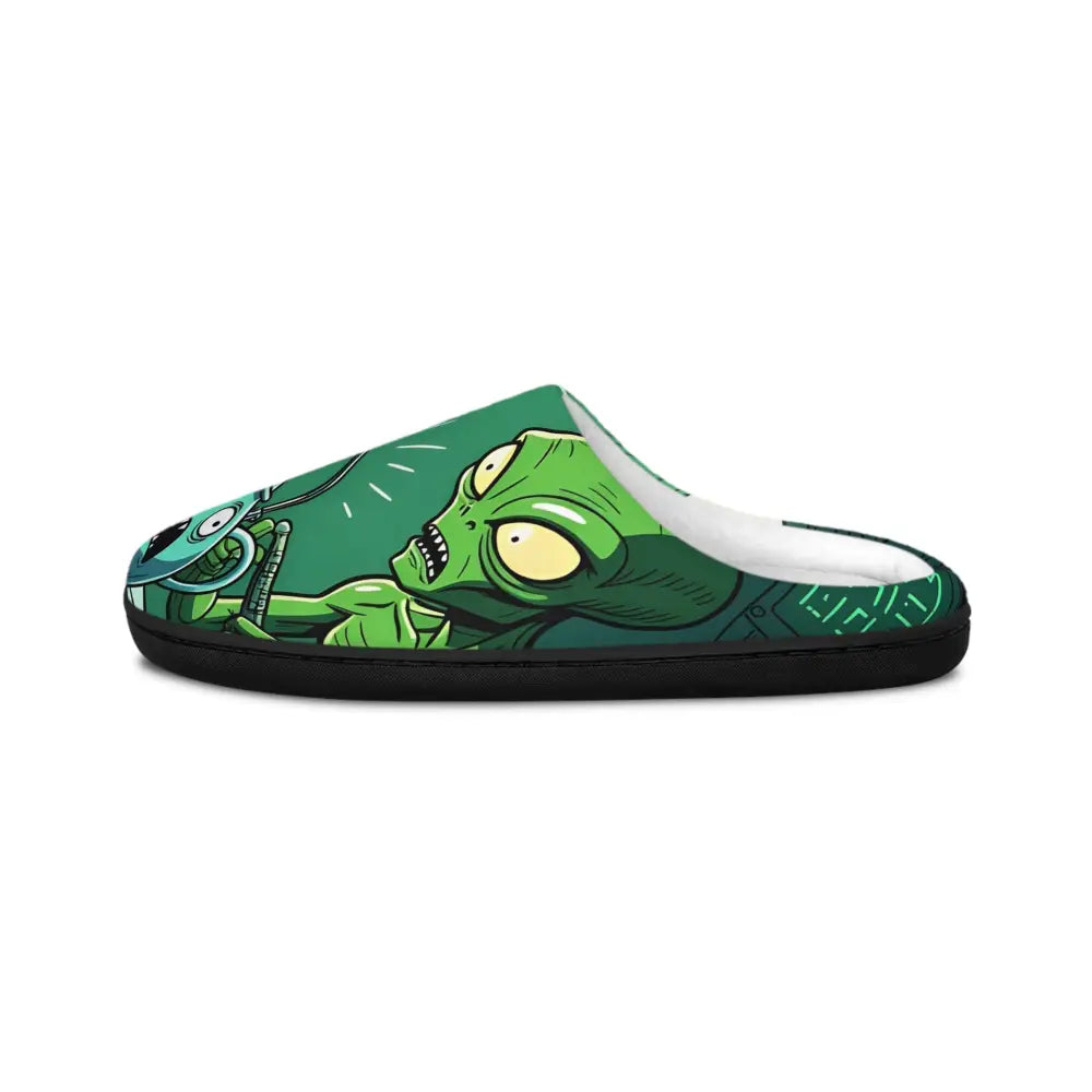 Alien-themed indoor slipper featuring cute alien cartoon design from PixiOnyx