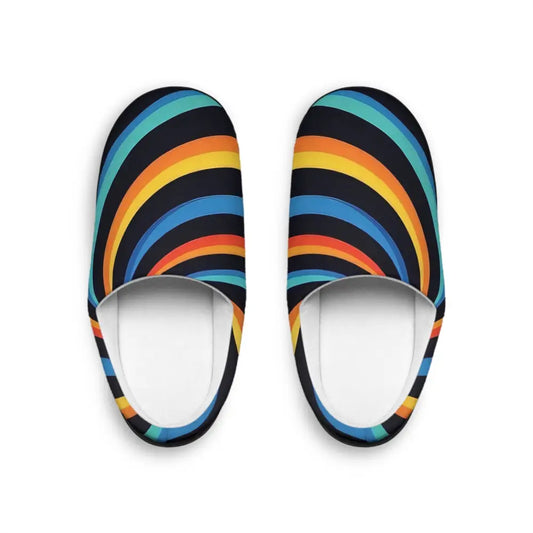 Retro striped slippers from PixiOnyx Colorwave Comfort Women’s Indoor Slippers