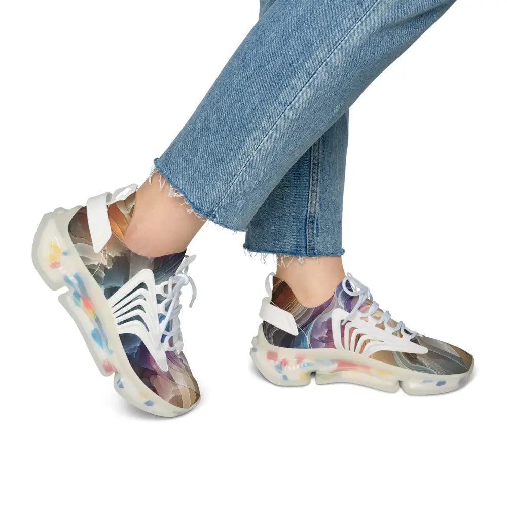 Colorful futuristic Women’s Mesh Sneakers Celestial Layer Flux PixiOnyx Artwear