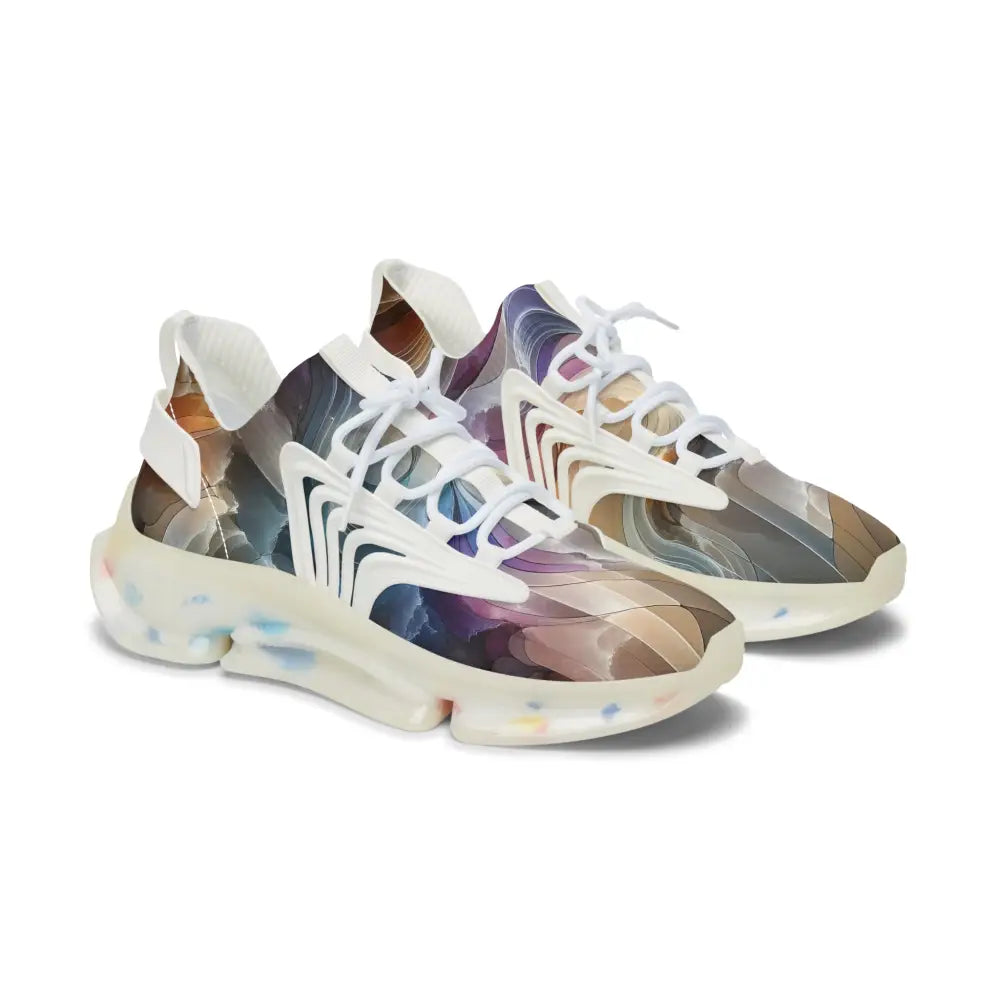 Colorful athletic shoes from Women’s Mesh Sneakers Celestial Layer Flux by PixiOnyx Artwear