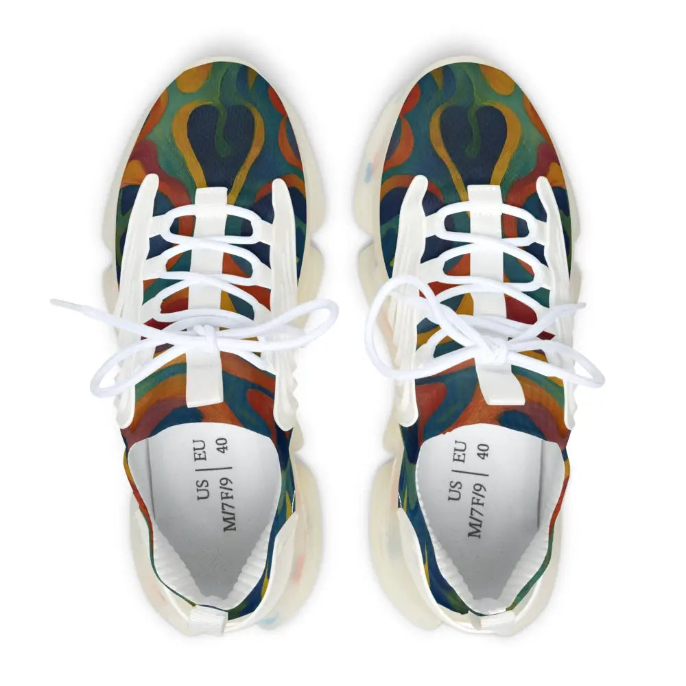 Colorful patterned running shoes from Women’s Mesh Sneakers Craniocolor Urban Camo Psychedelic Streetwear by PixiOnyx