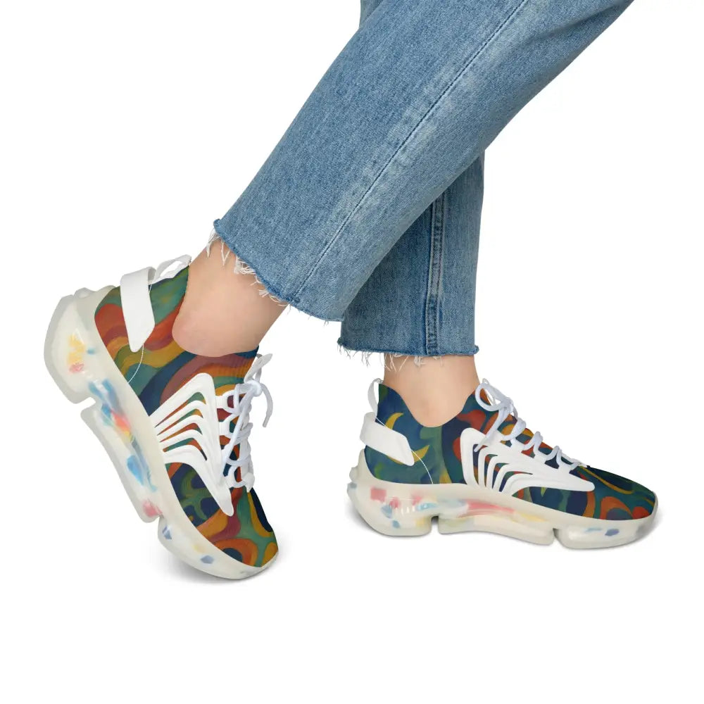 Colorful patterned sneakers from Women’s Mesh Sneakers Craniocolor Urban Camo Psychedelic Streetwear PixiOnyx