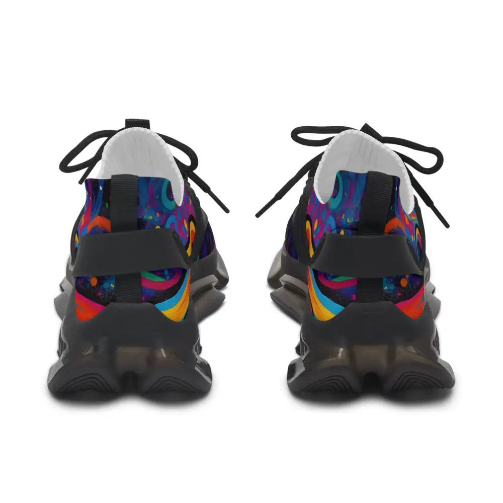 Colorful athletic shoes from PixiOnyx Women’s Mesh Sneakers Neon Flame collection