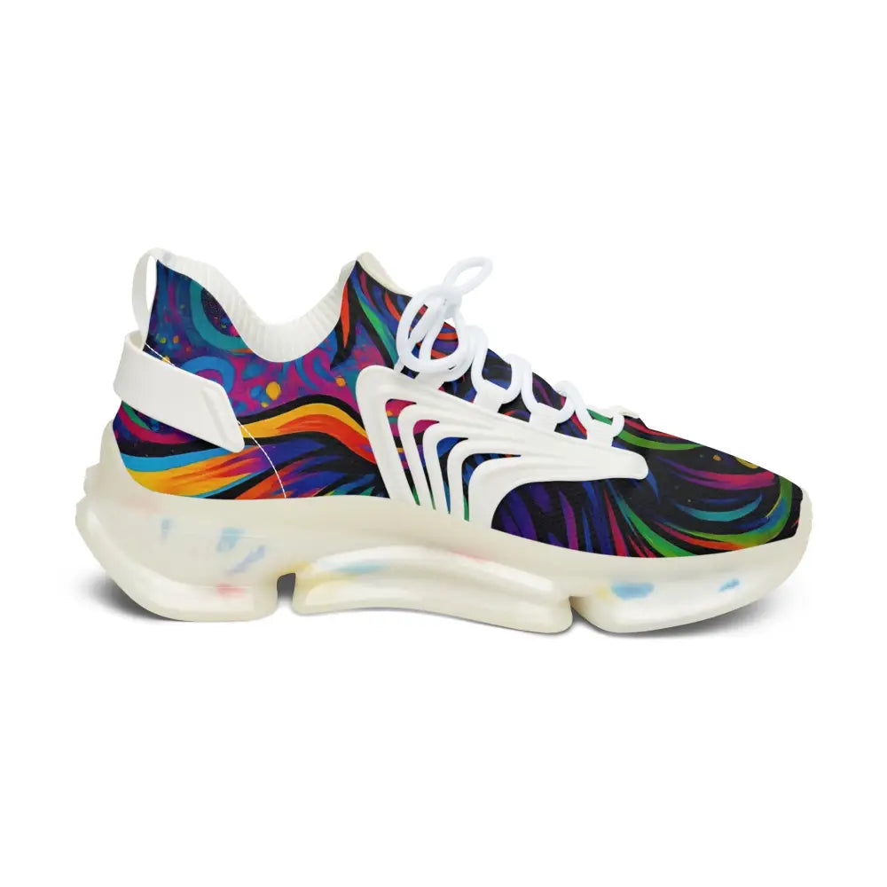Colorful patterned women’s mesh sneaker from PixiOnyx Neon Flame collection