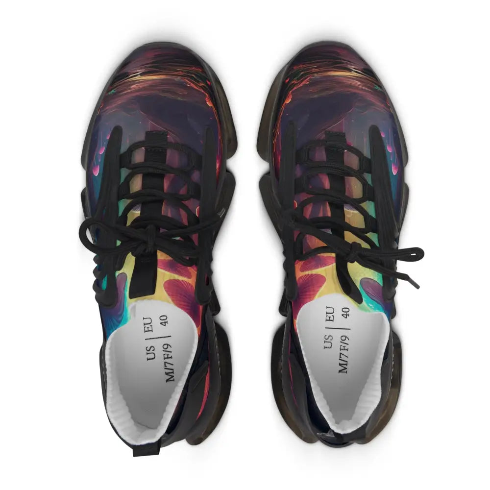 Colorful athletic shoes from PixiOnyx Surreal Streetwear women’s Mesh Sneakers collection