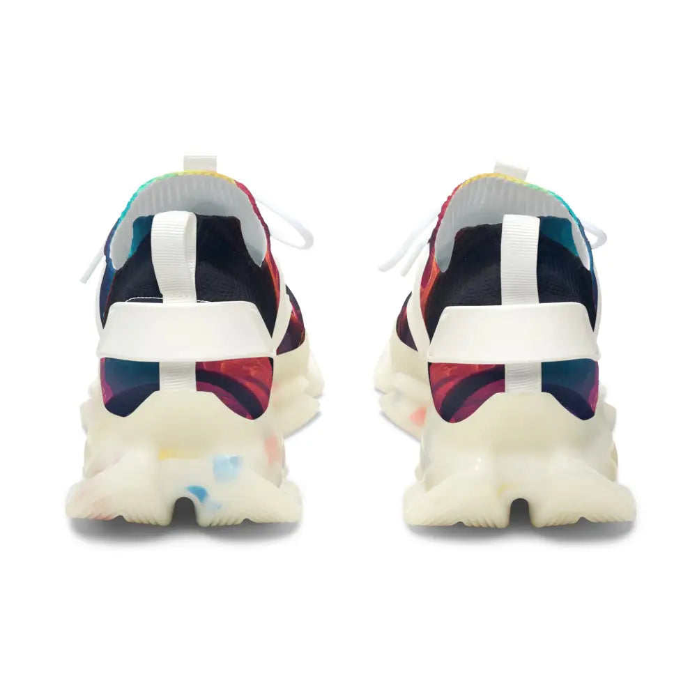 Colorful athletic shoes from Women’s Mesh Sneakers Shroom Bloom PixiOnyx Surreal Streetwear