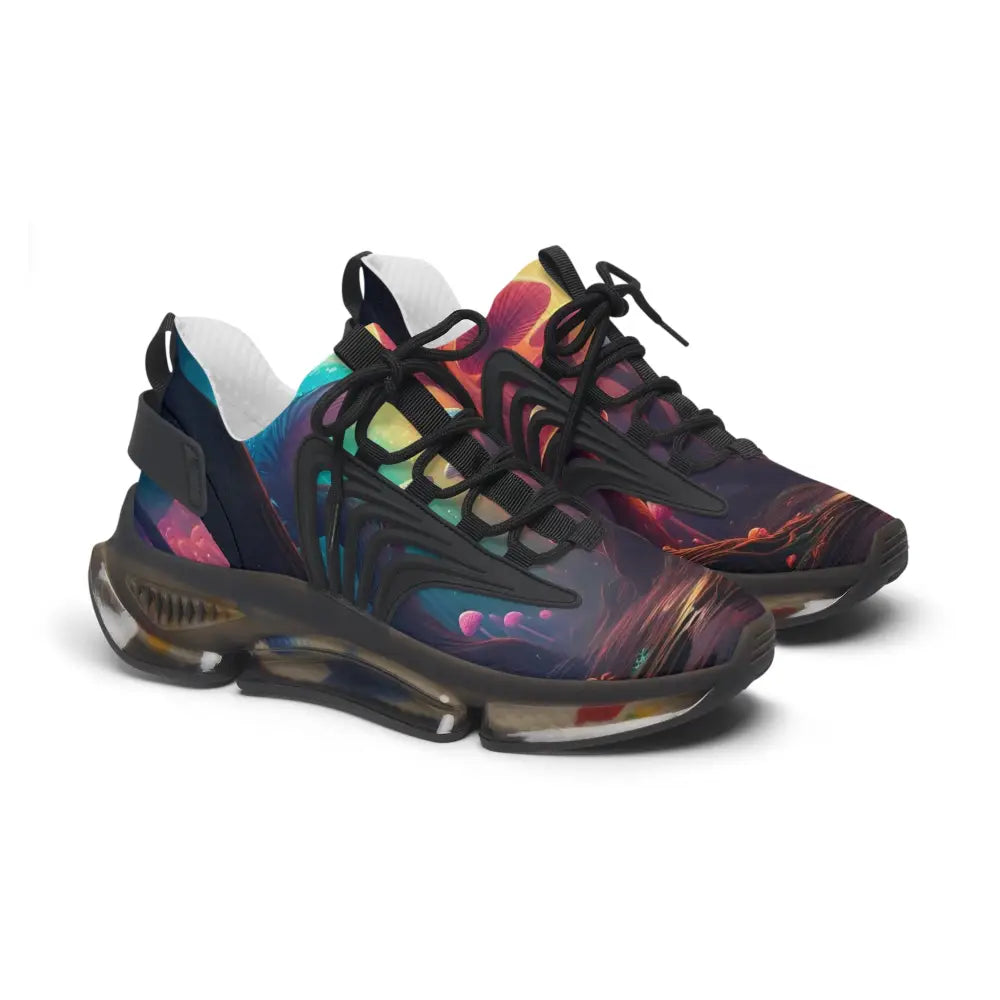 Colorful patterned athletic shoes Women’s Mesh Sneakers Shroom Bloom PixiOnyx Surreal Streetwear