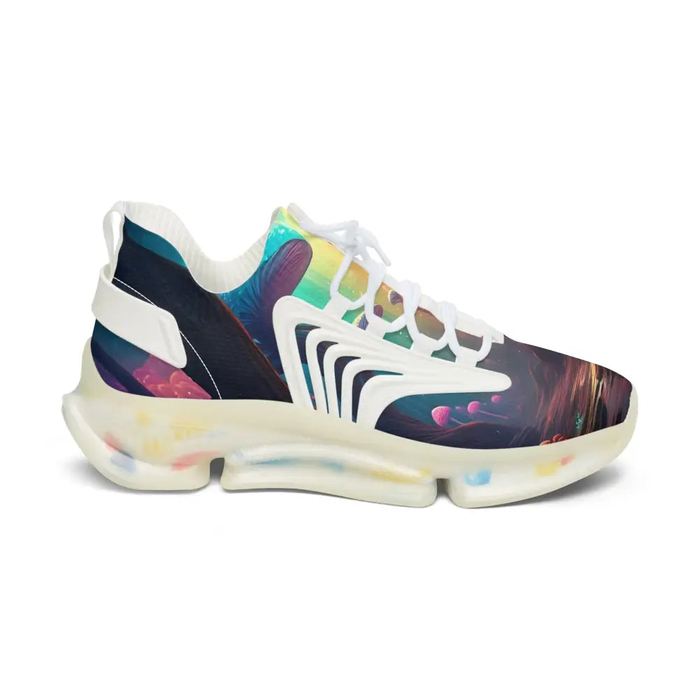 Colorful athletic shoe from Women’s Mesh Sneakers Shroom Bloom PixiOnyx Surreal Streetwear