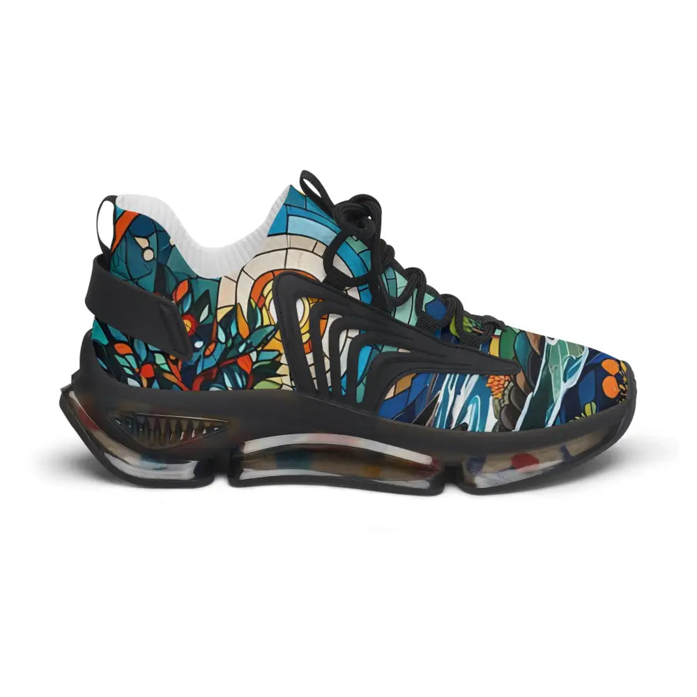 Stained-glass patterned athletic shoe from Women’s Mesh Sneakers Stained Horizon by PixiOnyx