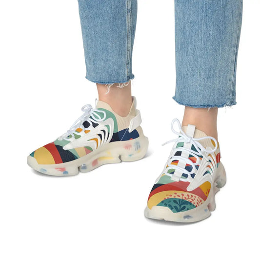 Colorful patterned mesh sneakers from PixiOnyx Sunset Grove collection