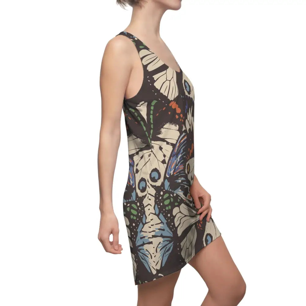 Sleeveless butterfly-patterned dress from PixiOnyx Summerwear Women’s Racerback Dress Butterfly Bliss