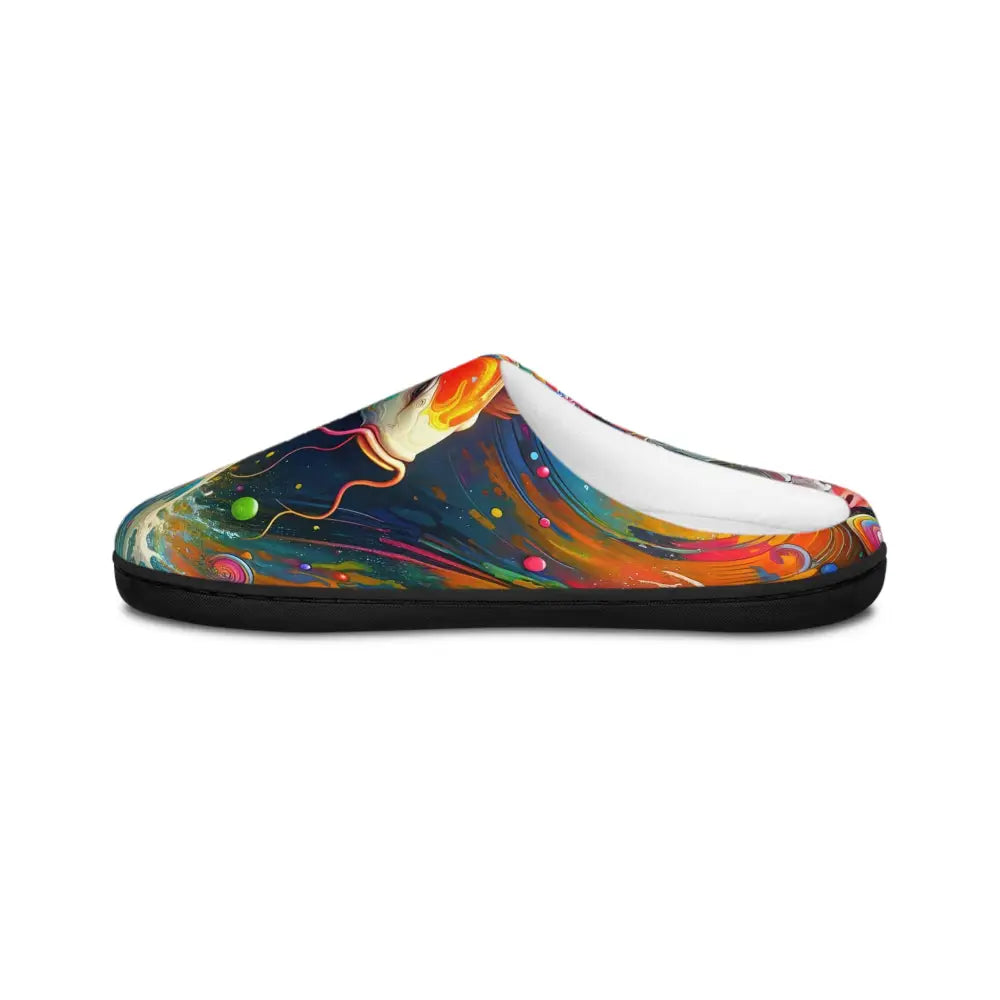 Colorful abstract slipper from Women’s Slippers Rainbow Koi PixiOnyx Luxe Loungewear