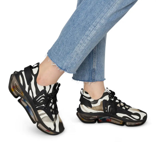 Black and white patterned sneakers from Women’s Sneakers Nightstripe Pulse PixiOnyx series