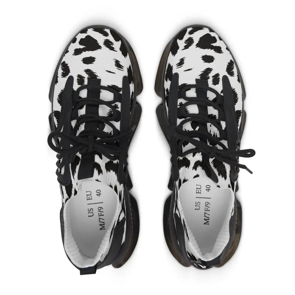 Women’s Sneakers White Leopard Dash with Cow-Print Athletic Shoes for Stylish Comfort