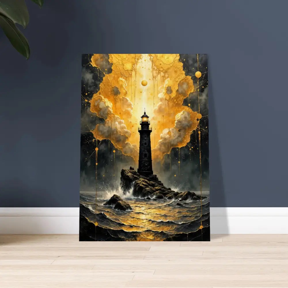Handcrafted wood print of lighthouse scene capturing nature meets mysticism on PixiOnyx panel